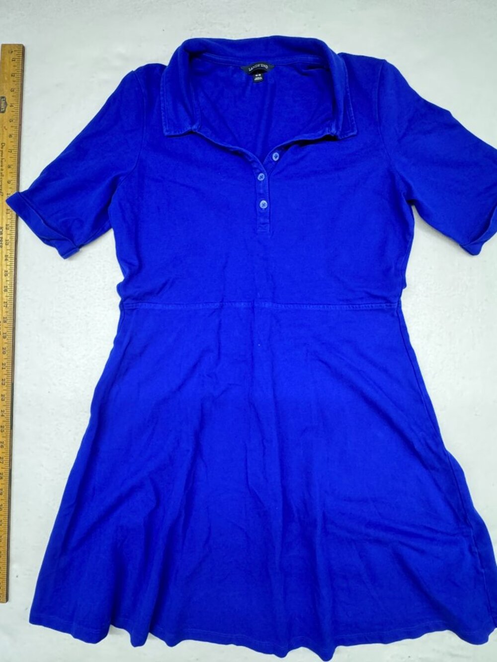 Lands’ End Large 14 16 Blue Polo Dress